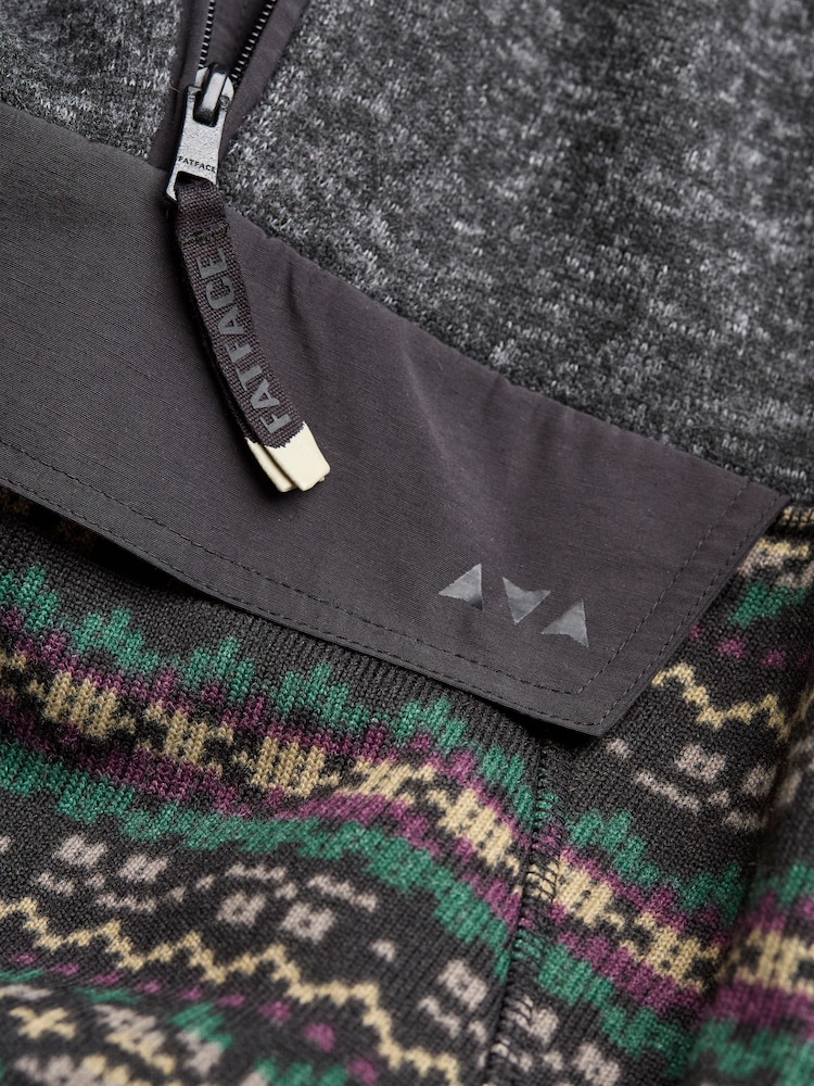 FatFace Charcoal Grey Patterned Sofa Sweatshirt - Image 8 of 8