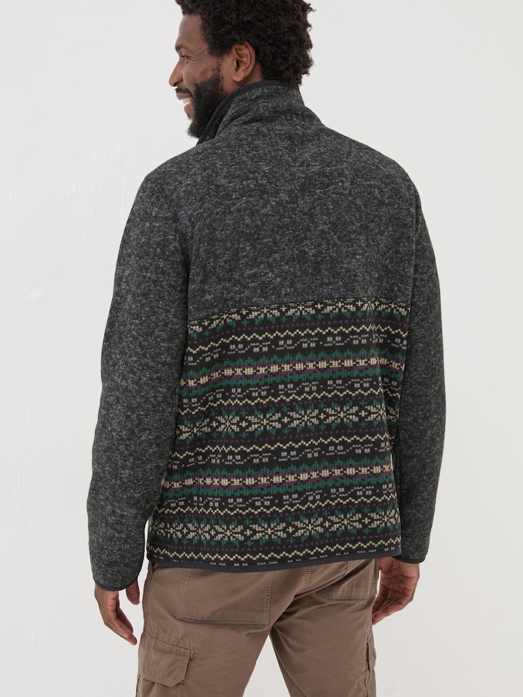 FatFace Haxby Navy Dark Skies Printed Half Neck Sweatshirt - Image 2 of 7