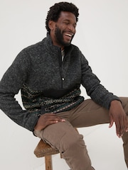 FatFace Haxby Navy Dark Skies Printed Half Neck Sweatshirt - Image 4 of 7