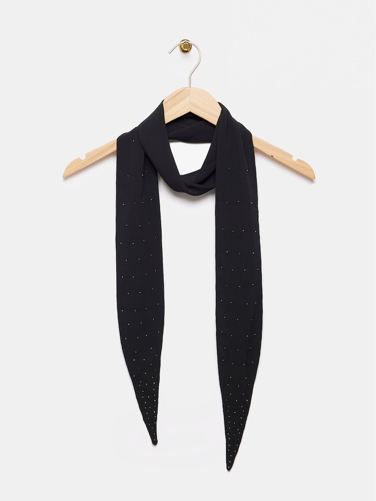 Mint Velvet Black Beaded Skinny Scarf - Image 1 of 2 Mint Velvet Black Beaded Skinny Scarf - Image 1 of 2