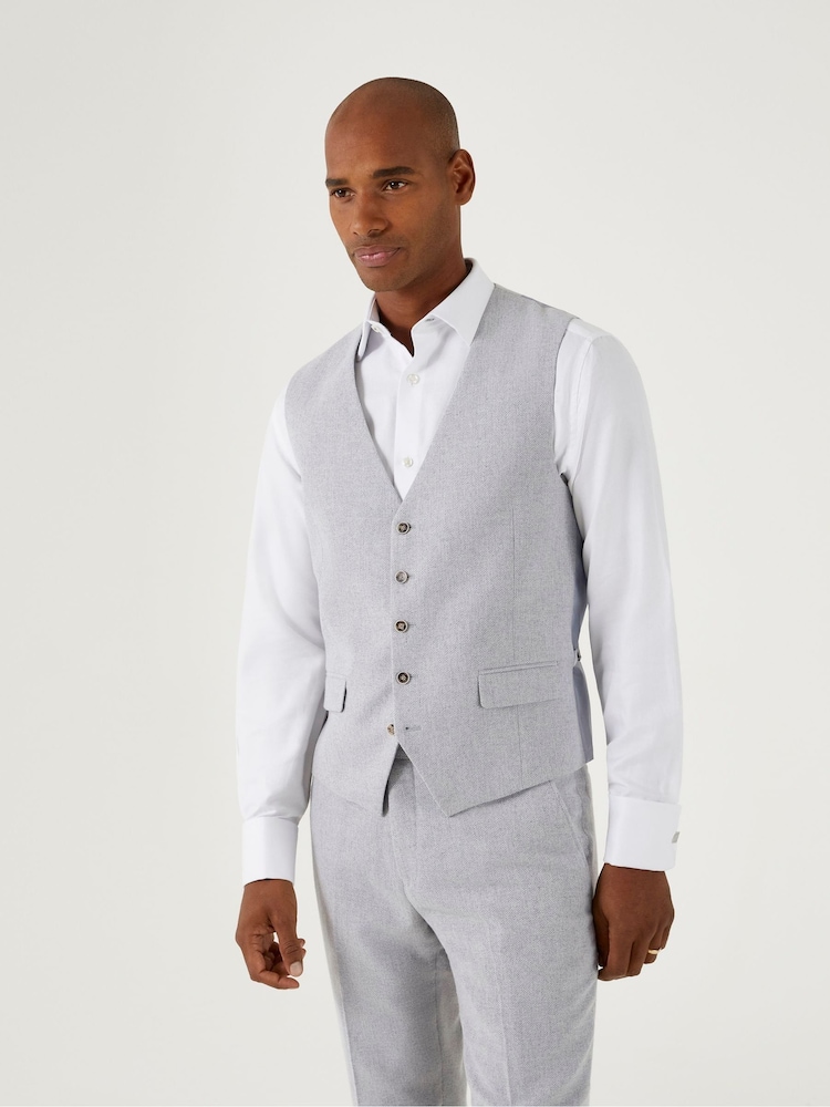 Светло-серый - Skopes Костюм из твида Jude Tweed Tailored Fit Suit жилет - Image 1 of 4