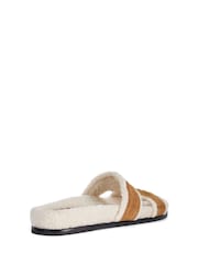 Dune London Cream/Brown Standard Fit Loupa Footbed Smart Slides - Image 5 of 7
