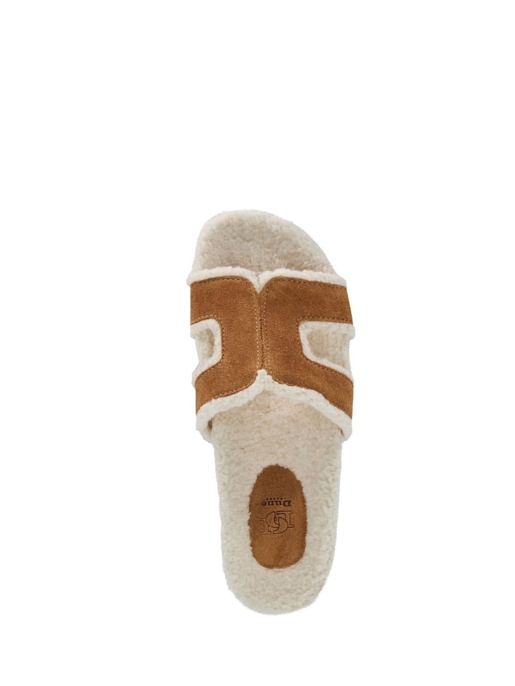 Dune London Cream/Brown Standard Fit Loupa Footbed Smart Slides - Image 5 of 6