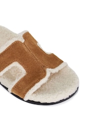 Dune London Cream/Brown Standard Fit Loupa Footbed Smart Slides - Image 7 of 7
