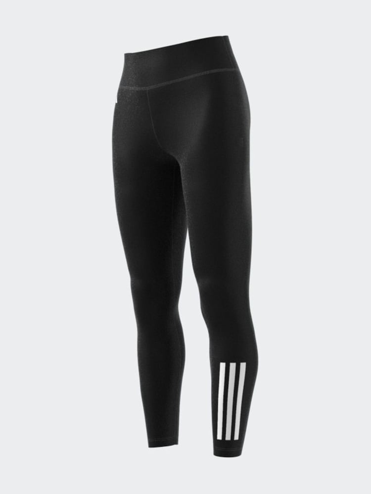 adidas Black/White 3 Stripe Swim Leggings - Image 6 of 6