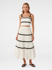 Forever New White 100% Cotton Roxy Ric Rac Top - Image 5 of 5