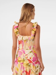 Forever New Yellow Penelope Bustier 100% Cotton Crop Top - Image 4 of 5