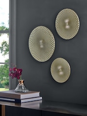 Set of 3 Geometric Round Plaques Wall Art - Image 1 de 6