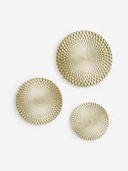 Set of 3 Geometric Round Plaques Wall Art - Image 4 de 6