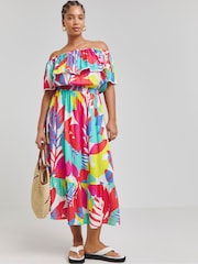 JD Williams Pink Bardot Maxi Beach Dress - Image 1 of 4