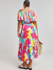 JD Williams Pink Bardot Maxi Beach Dress - Image 2 of 4