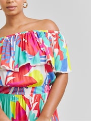 JD Williams Pink Bardot Maxi Beach Dress - Image 3 of 4