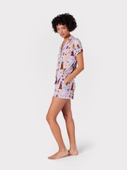 Chelsea Peers Purple Dog Print Short Pyjama Set - Image 4 of 5