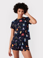 Chelsea Peers Blue Star Sign Print Short Pyjama Set - Image 2 of 5