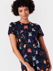 Chelsea Peers Blue Star Sign Print Short Pyjama Set - Image 4 of 5