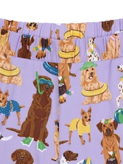 Chelsea Peers Purple Curve Dog Print Short Pyjama Set - Image 2 of 3