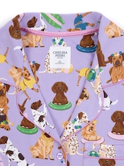 Chelsea Peers Purple Curve Dog Print Short Pyjama Set - Image 3 of 3
