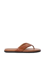 Natural - Dune London Inspires Toe Post Leather Sandals - Imagen 3 de 7