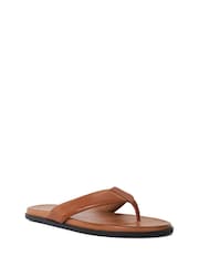 Natural - Dune London Inspires Toe Post Leather Sandals - Imagen 4 de 7