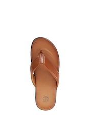 Natural - Dune London Inspires Toe Post Leather Sandals - Imagen 6 de 7