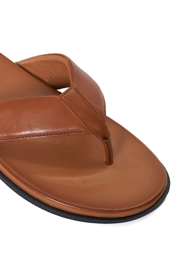 Natural - Dune London Inspires Toe Post Leather Sandals - Imagen 7 de 7