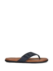 Azul - Dune London Inspires Toe Post Leather Sandals - Imagen 3 de 7