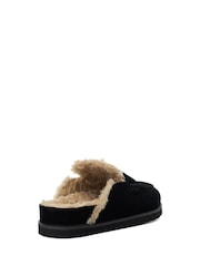 Dune London Black Goldy Shearling Lined Backless Loafers - Image 4 of 6