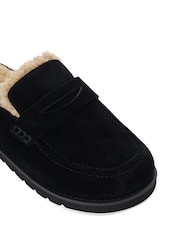Dune London Black Goldy Shearling Lined Backless Loafers - Image 6 of 6