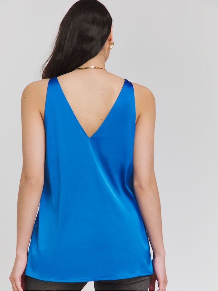 Simply Be Blue Criss Cross Satin Cami - Image 2 of 4