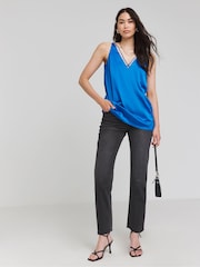 Simply Be Blue Criss Cross Satin Cami - Image 3 of 4