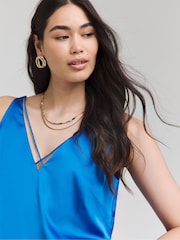 Simply Be Blue Criss Cross Satin Cami - Image 4 of 4