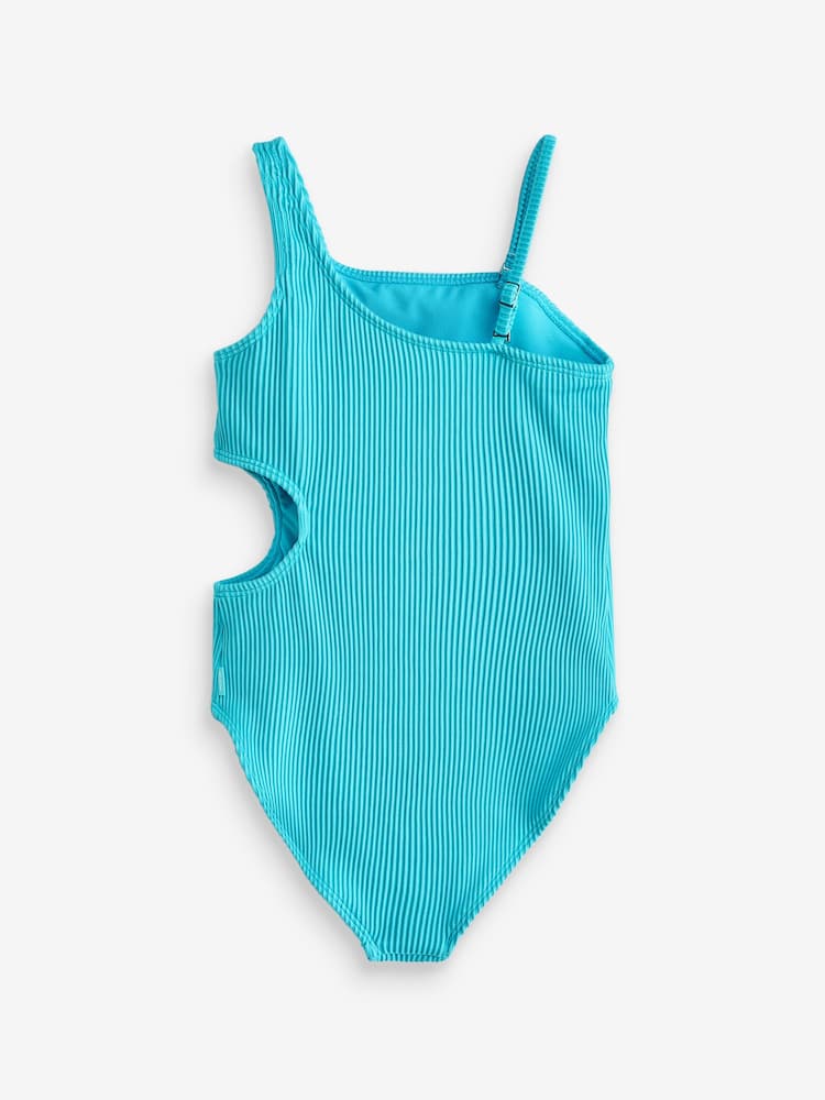 Abercrombie & Fitch Light Blue Asymmetrical Cut Out Swimsuit - Image 2 of 4 Abercrombie & Fitch Light Blue Asymmetrical Cut Out Swimsuit - Image 2 of 4