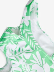 Abercrombie & Fitch asymmetrischer Badeanzug mit Zierausschnitten und Floralmuster in Grün - Bild 3 von 3