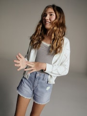 Abercrombie & Fitch Blue Light Wash Denim Shorts - Image 6 of 9