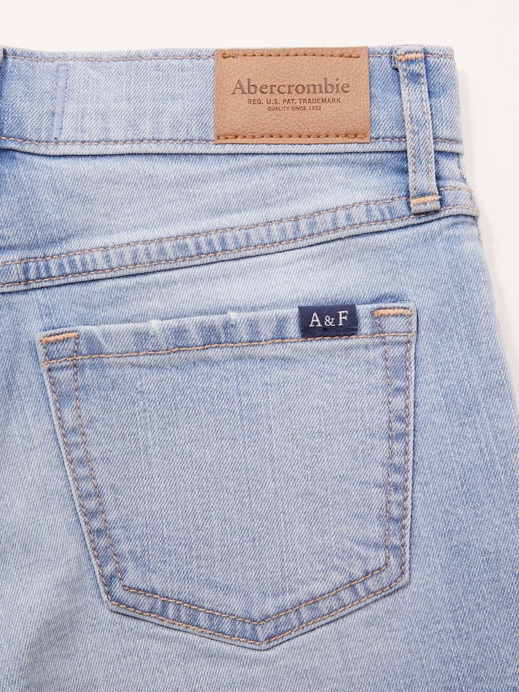 Abercrombie & Fitch Blue Light Wash Denim Shorts - Image 9 of 9