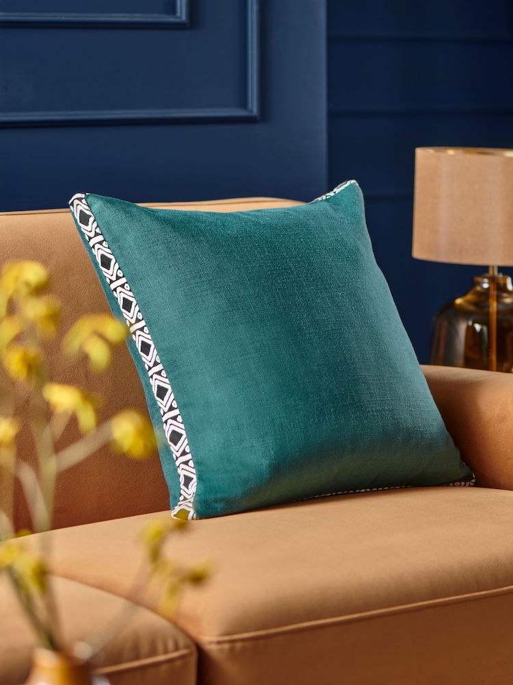 Teal Blue 50 x 50cm Boxy Edge Cushion - Image 1 of 5