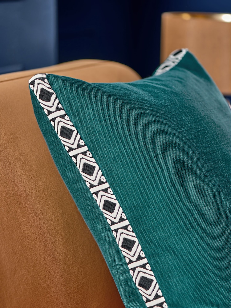Teal Blue 50 x 50cm Boxy Edge Cushion - Image 2 of 5