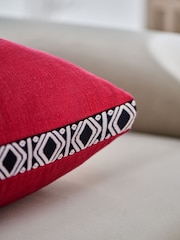 Red 50 x 50cm Boxy Edge Cushion - Image 2 of 5