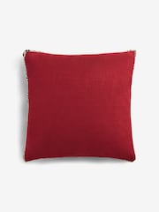 Red 50 x 50cm Boxy Edge Cushion - Image 4 of 5