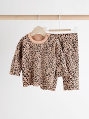 Hellbraun Leopard-Print - Baby Top and Wide Leg Trousers 2 Piece Set (0mths-2yrs) - Bild 1 von 14