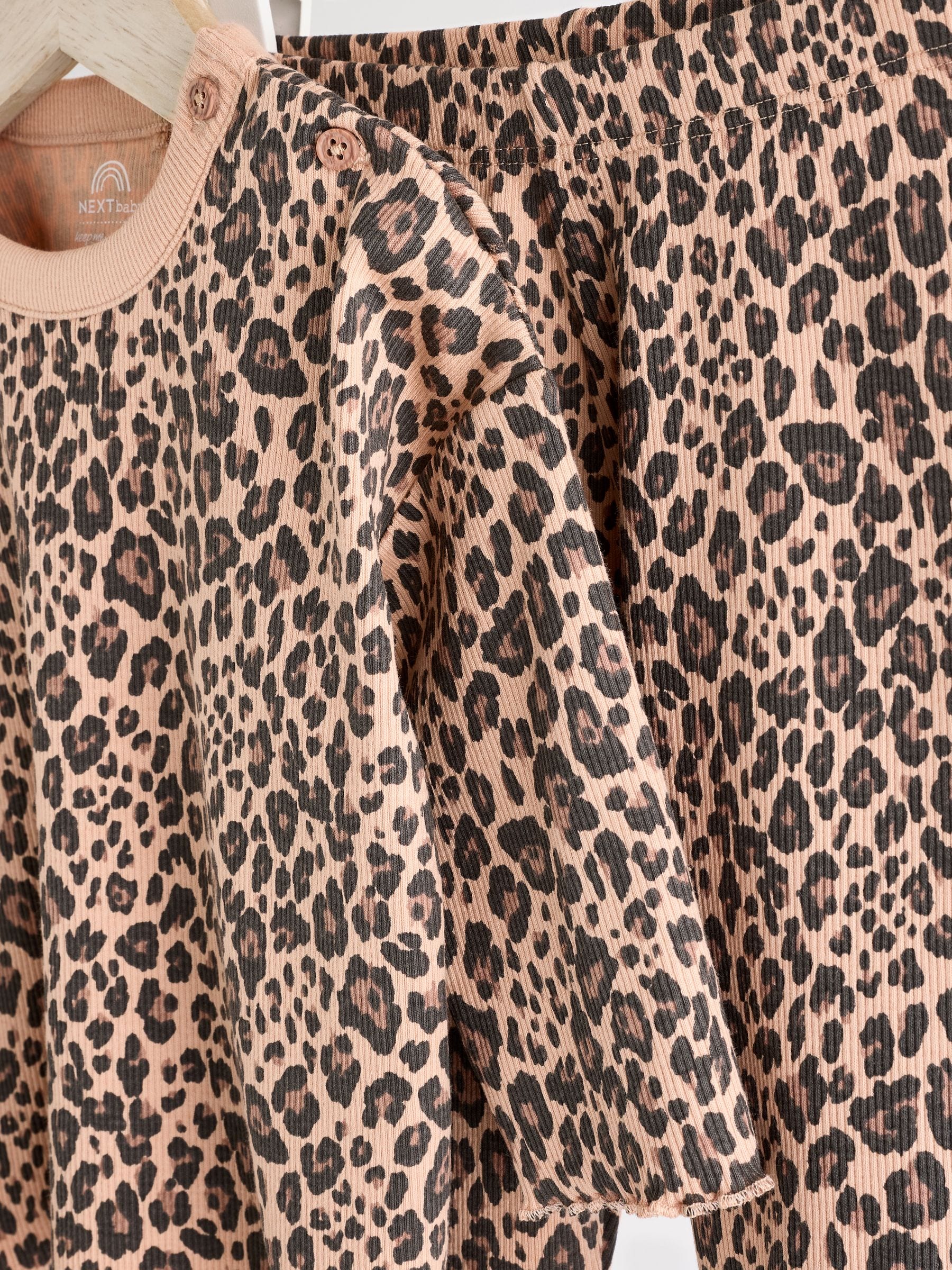 Next：日本 タンブラウン ヒョウ柄 - ベビー トップス & ワイド