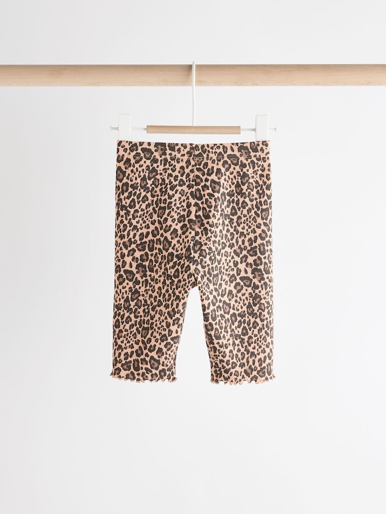 בצבע חום בהיר עם הדפס מנומר - Baby Top and Wide Leg Trousers 2 Piece Set (0mths-2yrs) - Image 9 of 14