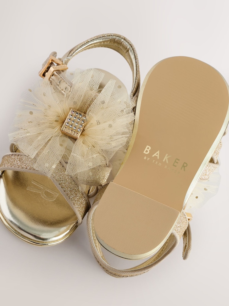 Gold - Baker by Ted Baker Mädchen Sandalen mit Schleife für besondere Anlässe - Image 4 of 6