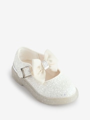 Baker by Ted Baker Chaussures Mary Jane argentées pour filles avec nœud - Image 1 de 6