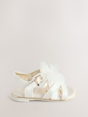 Цвета слоновой кости - Baker by Ted Baker Girls Occasion Bow Sandals - Image 2 of 6