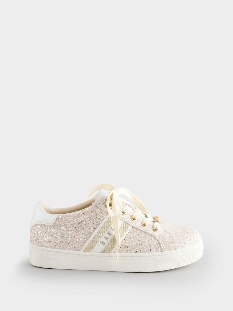 Цвета слоновой кости - Baker by Ted Baker Girls Low Top Trainers with Gum Sole - Image 2 of 6