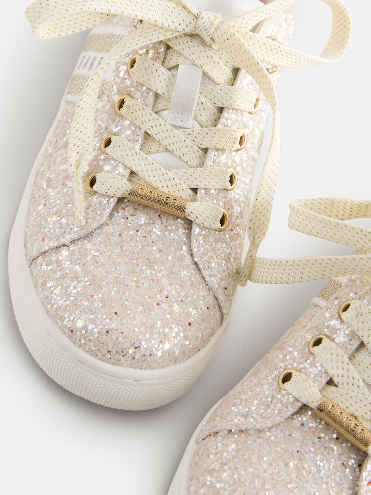 Цвета слоновой кости - Baker by Ted Baker Girls Low Top Trainers with Gum Sole - Image 6 of 6