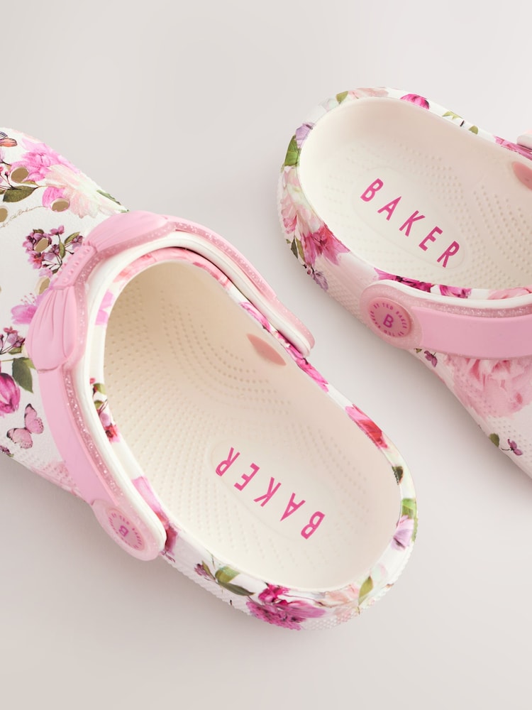 Wit - Baker by Ted Baker clogs met enkelbandje en strik voor meisjes - Image 6 of 8