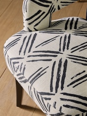 Clarke and Clarke Set of 2 Murakami Black Remi Arm Dining Chairs - Image 3 of 3
