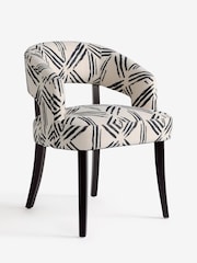 Clarke and Clarke Set of 2 Murakami Black Remi Arm Dining Chairs - Image 5 of 7